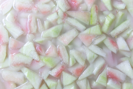 Watermelon cut into small pieces