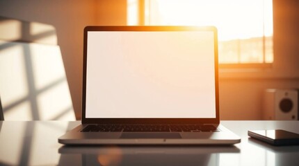 laptop computer with blank screen