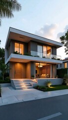 modern house in the park
