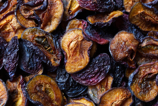 Close-Up of Dried Plums Showcasing Texture and Natural Colors
