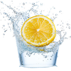 A vibrant splash of lemon and water, perfect for summer refreshment and healthy hydration.