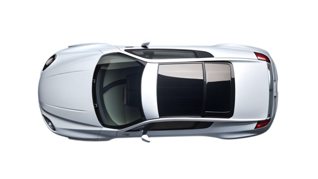 Car Top View Isolated on White Background as Transparent. PNG. AI GENERATED