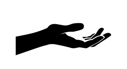 open hand silhouette illustrating giving receiving support and helping hands for websites presentations and marketing materials