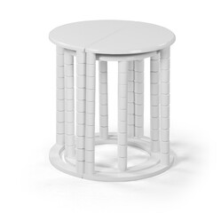 White wooden coffee table isolated on white background