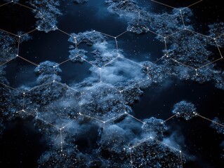 Hexagonal Patterned Earth Network at Night --ar 4:3 --v 7 Job ID: 0bd440b5-913b-4efb-a8d0-f207b07e9743