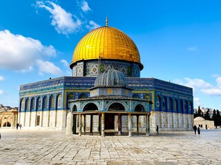 Naklejka premium Al-Aqsa Mosque, Dome of the Rock in Jerusalem