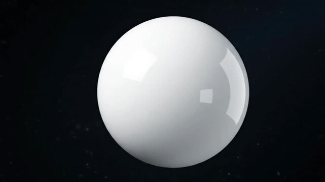 An imperfect, lumpy white sphere, resembling a snowball or small icy planet, isolated on a dark background.