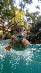 Duck Underwater, Close-Up