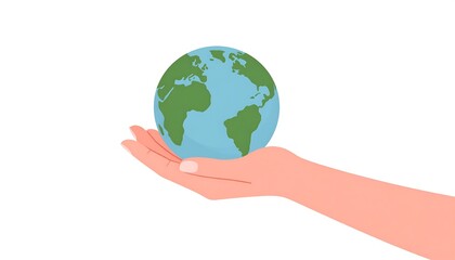 A hand holding the Earth