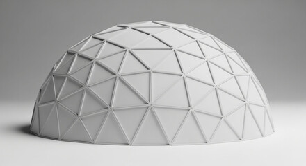Geodesic dome structure design architecture building construction abstract white geometric pattern render