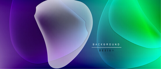 Abstract fluid shapes blend vibrant colors. Gradient transitions create dynamic visual effect. Modern design suitable backgrounds, presentations.