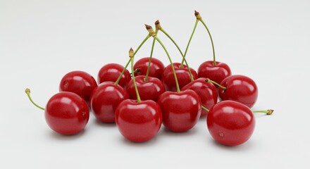 cherries on white background