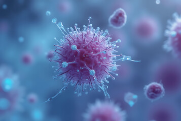 A microscopic image of psittacosis bacteria (parrot fever), showing the bacterial agents responsible for psittacosis, a zoonotic infection transmitted from birds to humans. 