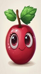 Cute Cartoon Apple Illustration