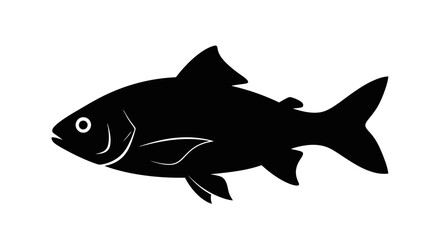 Obraz premium sleek black fish silhouette perfect for seafood restaurants aquatic logos and oceanthemed designs