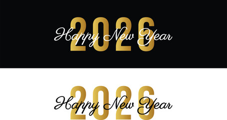 2026 Happy New Year Text Design – Modern Festive Typography