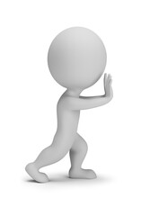 3d small people - pushing pose