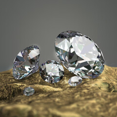 diamonds on a gold nugget