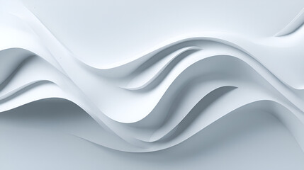 Obraz premium Abstract white wavy shapes form a layered textured background