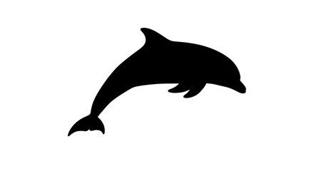 Fototapeta premium leaping dolphin silhouette perfect for ecofriendly ocean conservation and marine life designs websites and branding projects