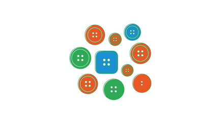 colorful buttons illustrating connection teamwork and collaboration for business technology and website design projects