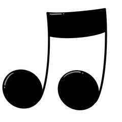 Black Music Note Icon