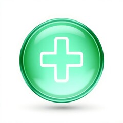 Obraz premium Green plus sign icon image for medical health care add button and cross symbol graphic design use