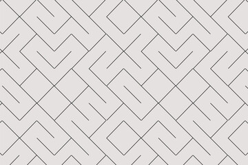 Maze Structure Thin Line Futuristic Black And White Pattern
