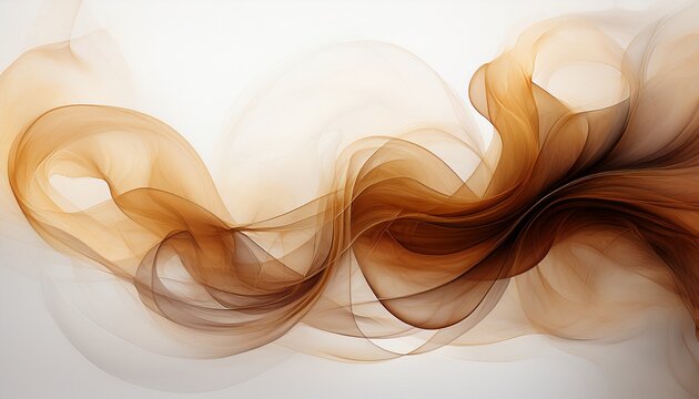 abstract brown smoke plume against white background - Powered by Adobe