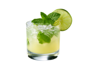 mojito cocktail isolated on white