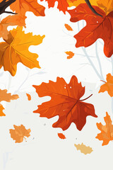 Fototapeta premium Autumn Leaves on White Background