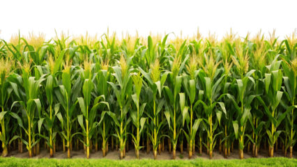 Cornfield Isolated on White Background – Transparent PNG – AI Generated