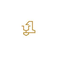 Lion number 1 logo design.