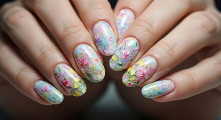 Floral Nail Art A Delicate Bloom of Colorful Designs on Well-Manicured Nails