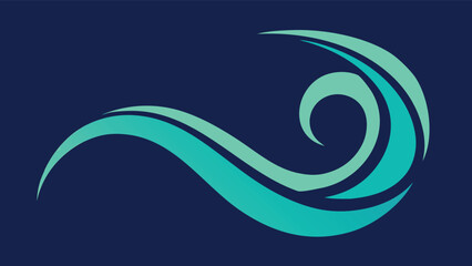 Obraz premium Stylized Teal and Aqua Wave Pattern on Dark Blue Background abstract water