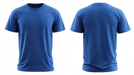 Royal Blue T-Shirt Front and Back Mockup for Professional Apparel Display