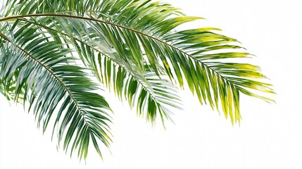 Fresh Palm Leaves Isolated on White Background for Creative Designs
