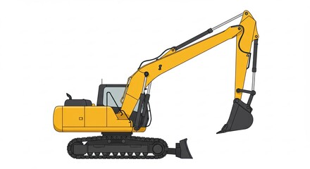 excavator on a white background