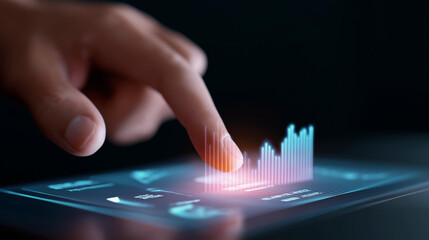 Futuristic Digital Advertising Dashboard with Interactive Hologram