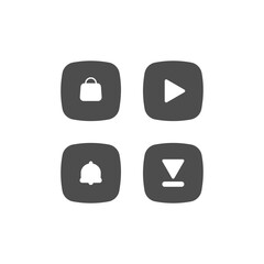 Black Square Web Icons for Action Buttons