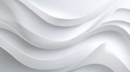 White wavy abstract with layered shapes and gentle shadows