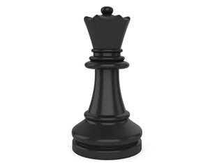 Fototapeta premium Black chess queen, isolated on white background
