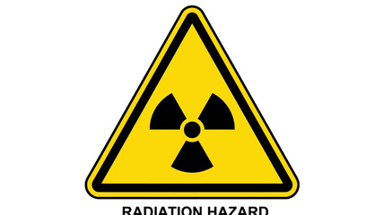 Fototapeta premium Radiation Hazard Warning Sign in a Yellow Triangle