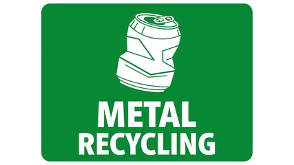 Metal Recycling Bin Sign Encourage Eco-Friendly Practices and Waste Reduction for Environmental Sustainability