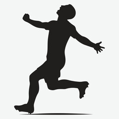 silhouette of a player celebrating. vector silhouette player