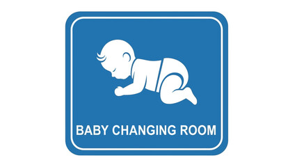 Baby Changing Room Sign A Blue and White Icon for Public Convenience and Baby Care