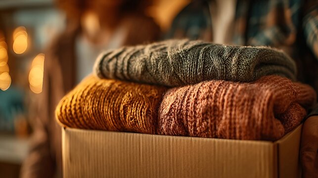 couple joyfully unboxing their trendy fashion order at home - Powered by Adobe