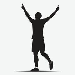 silhouette of a player celebrating. vector silhouette player