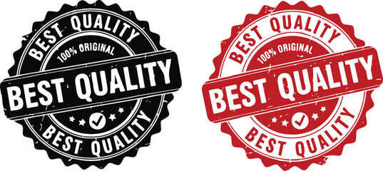 Obraz premium Best Quality stamp badges, 100% original, in black and red on white