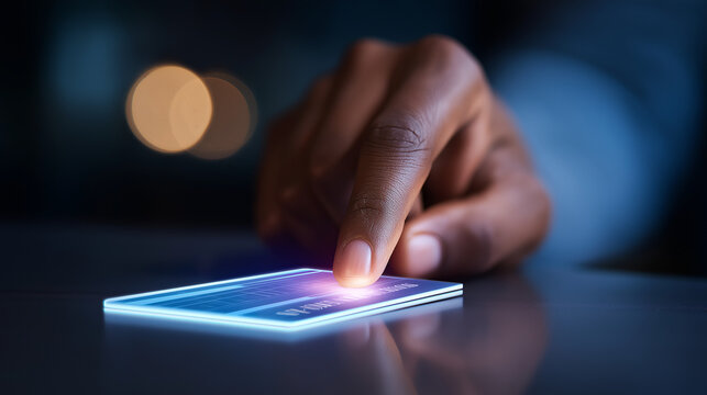 Futuristic Payment Terminal with Digital Credit Card Transaction